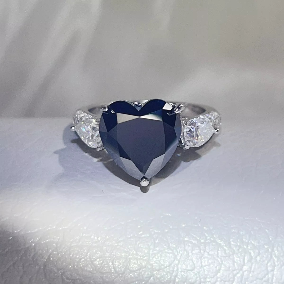 5 Carat 925 Sterling Silver Moissanite Heart Ring