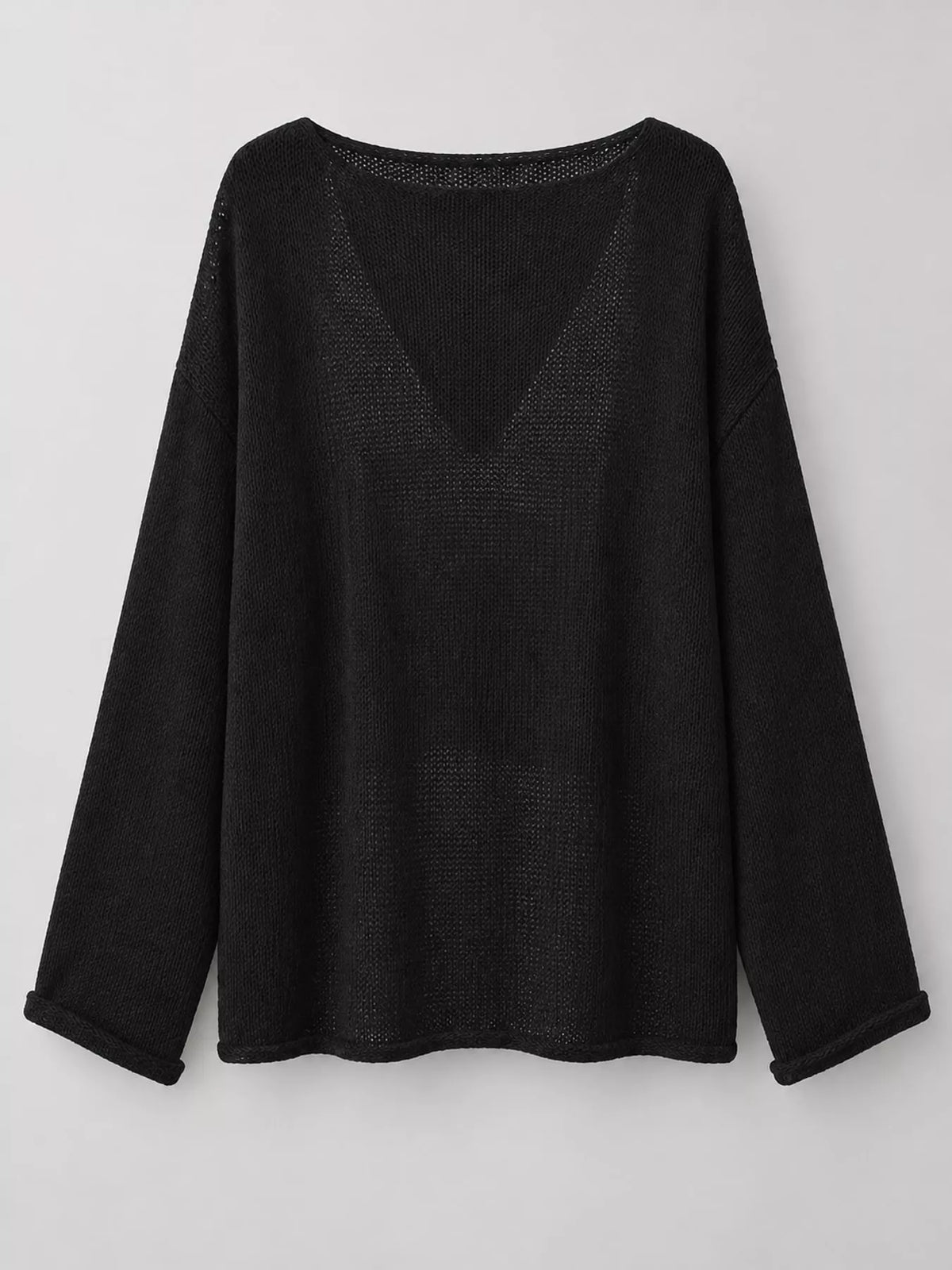 Black sheer Lightweight Knit Top