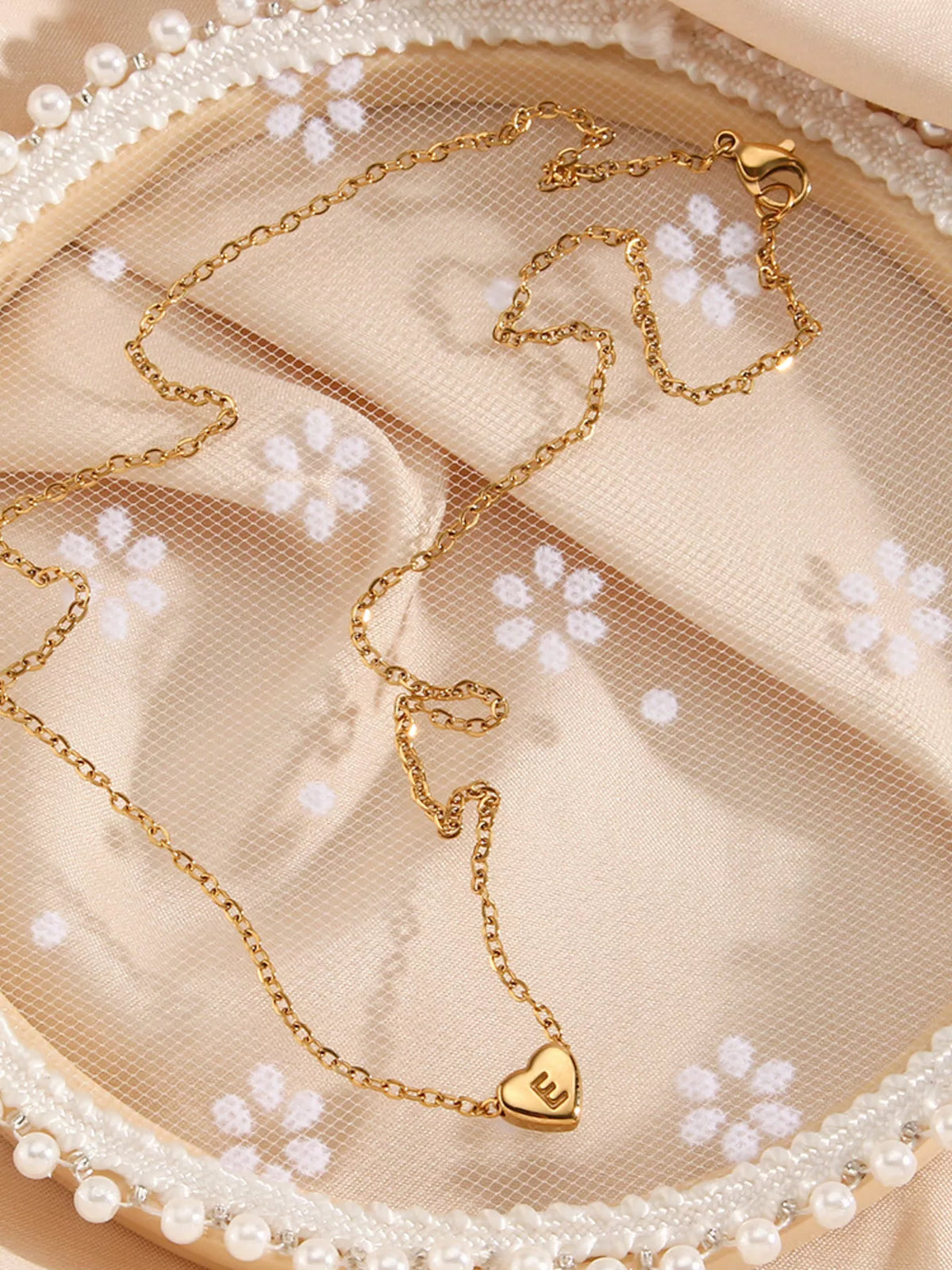 18K Gold-Plated Letter Heart Necklace