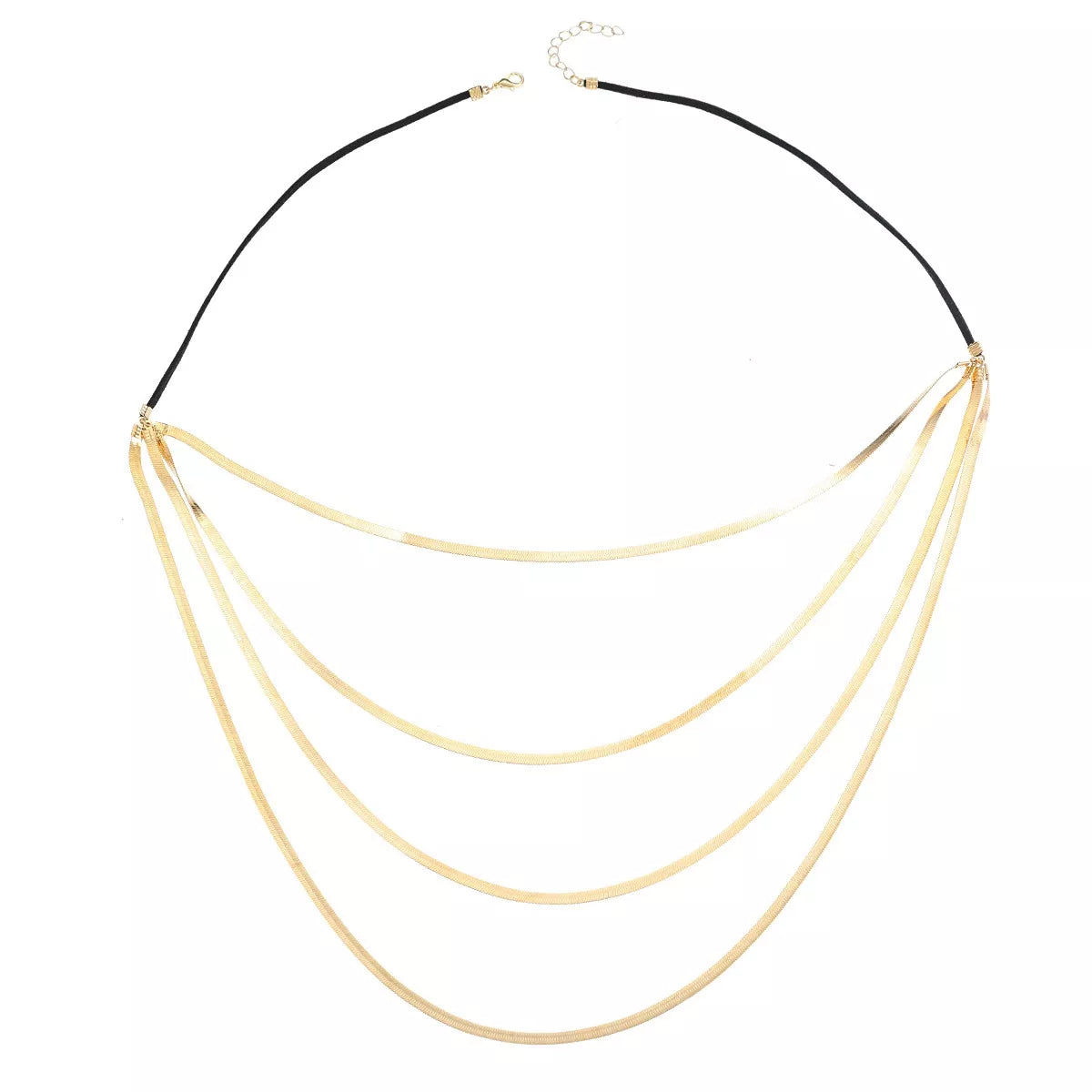 Layered gold-tone snake-chain necklace