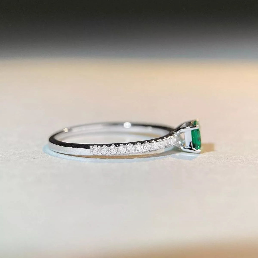 925 Sterling Silver Zircon Geometric Ring