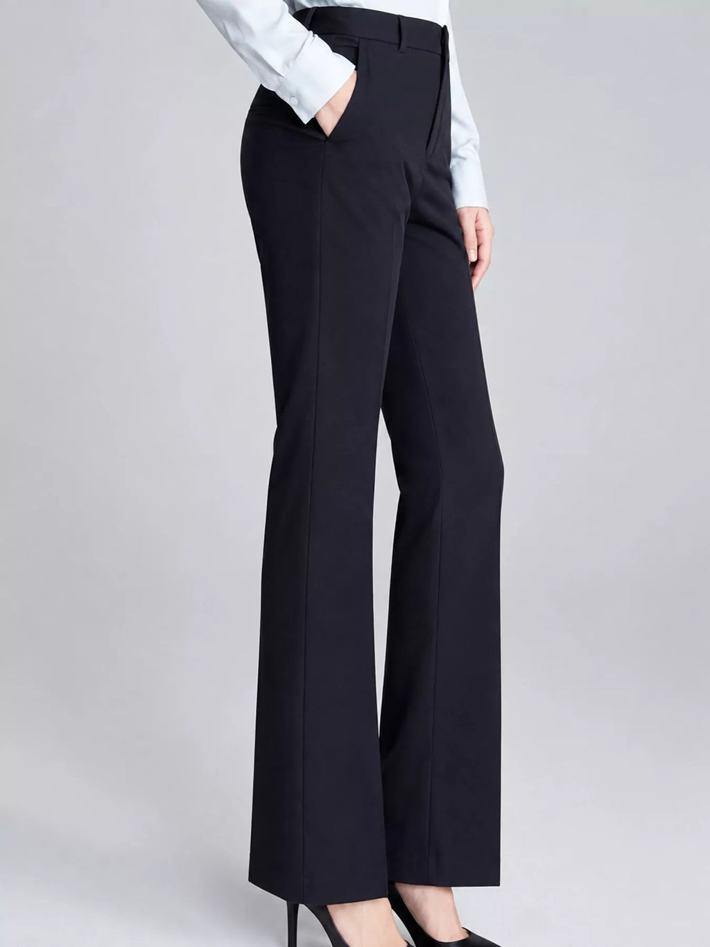Navy high-Waisted Straight-Leg Pants