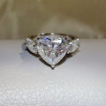 6 Carat 925 Sterling Silver Moissanite Heart Ring