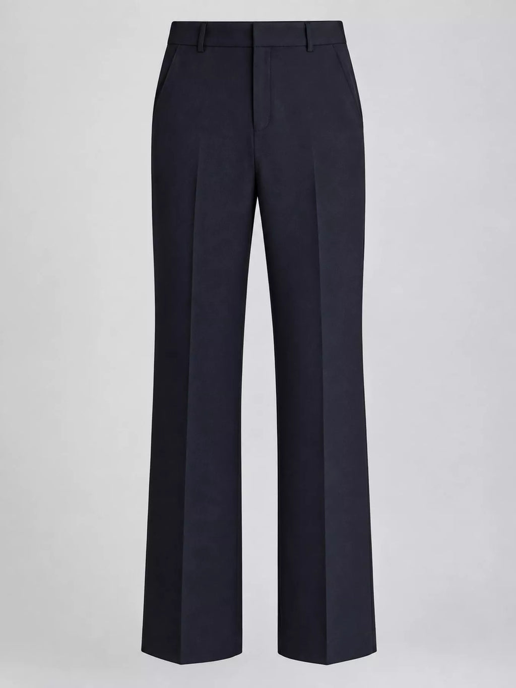 Navy high-Waisted Straight-Leg Pants — back view