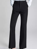 Black high-Waisted Straight-Leg Pants