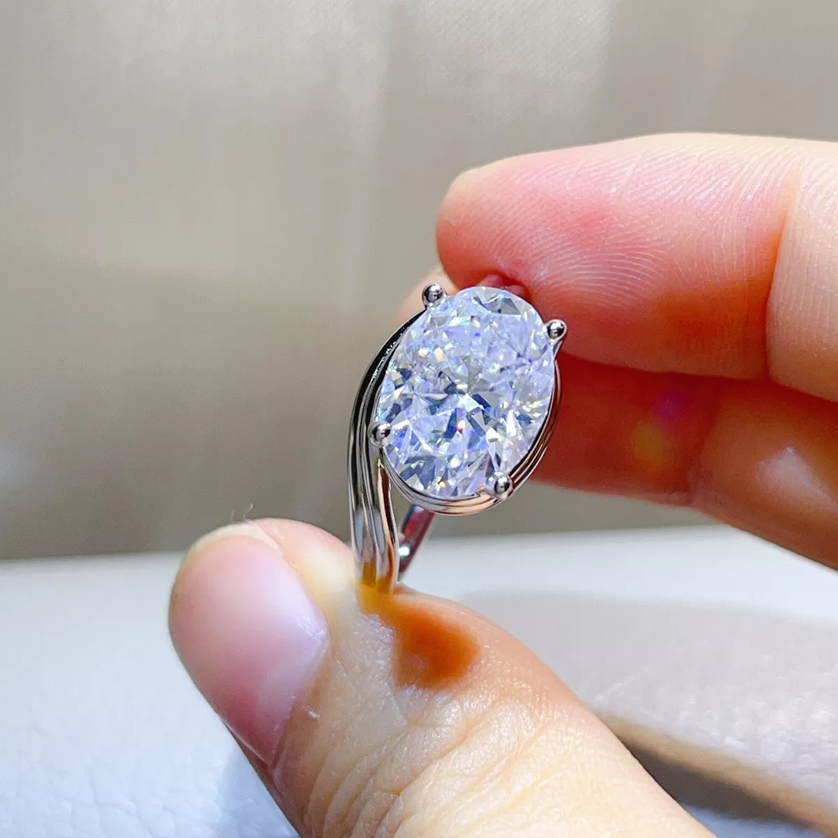 5 Carat 925 Sterling Silver Moissanite Ring