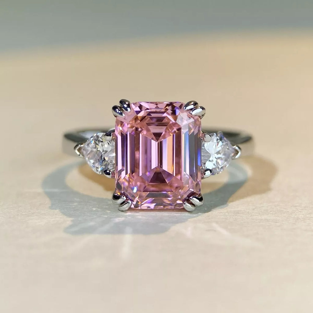 925 Sterling Silver Zircon Geometric Ring