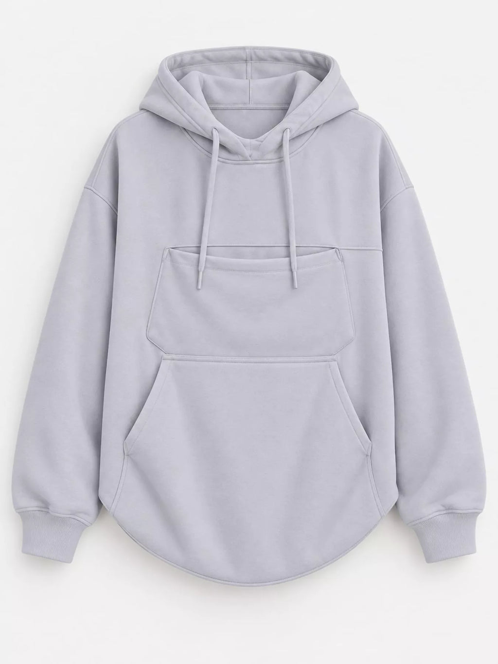 Gray cat Pouch Drawstring Hoodie