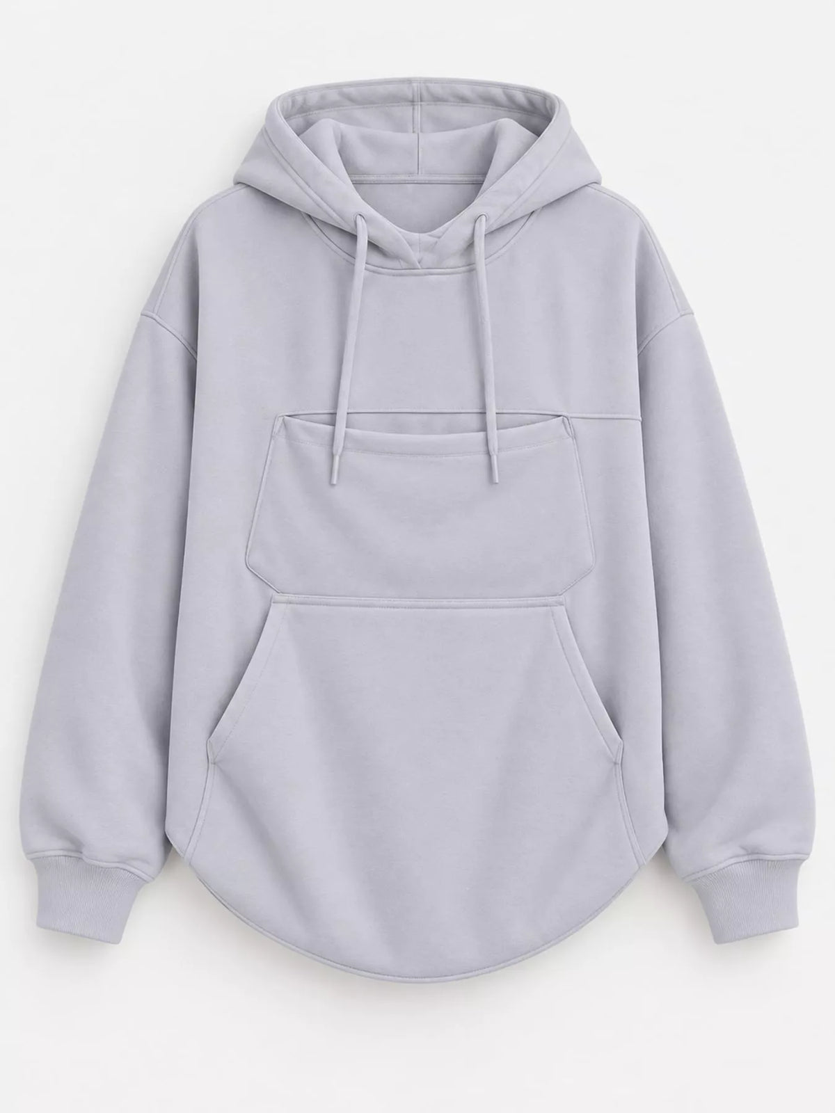 Gray cat Pouch Drawstring Hoodie