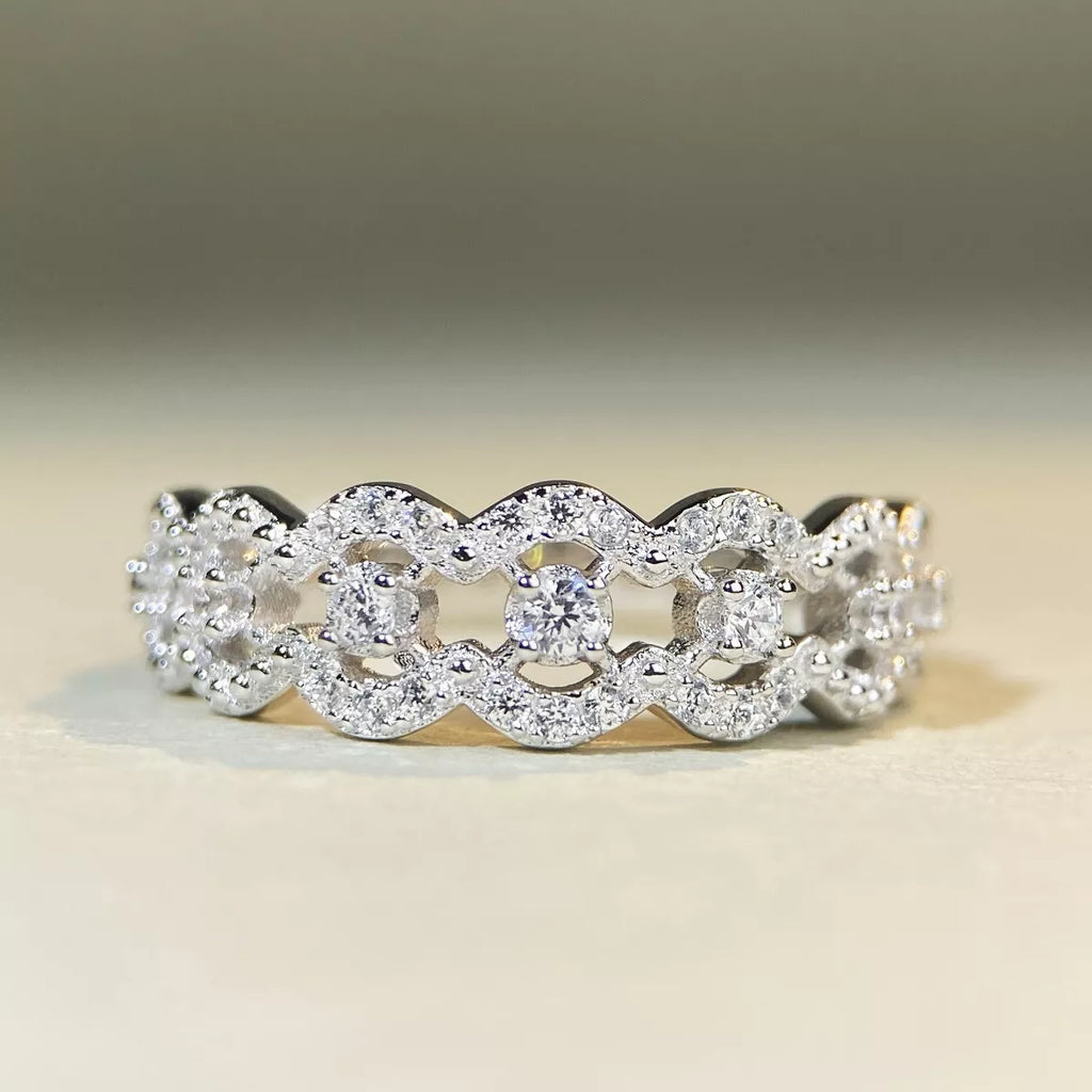 925 Sterling Silver Zircon Band Ring