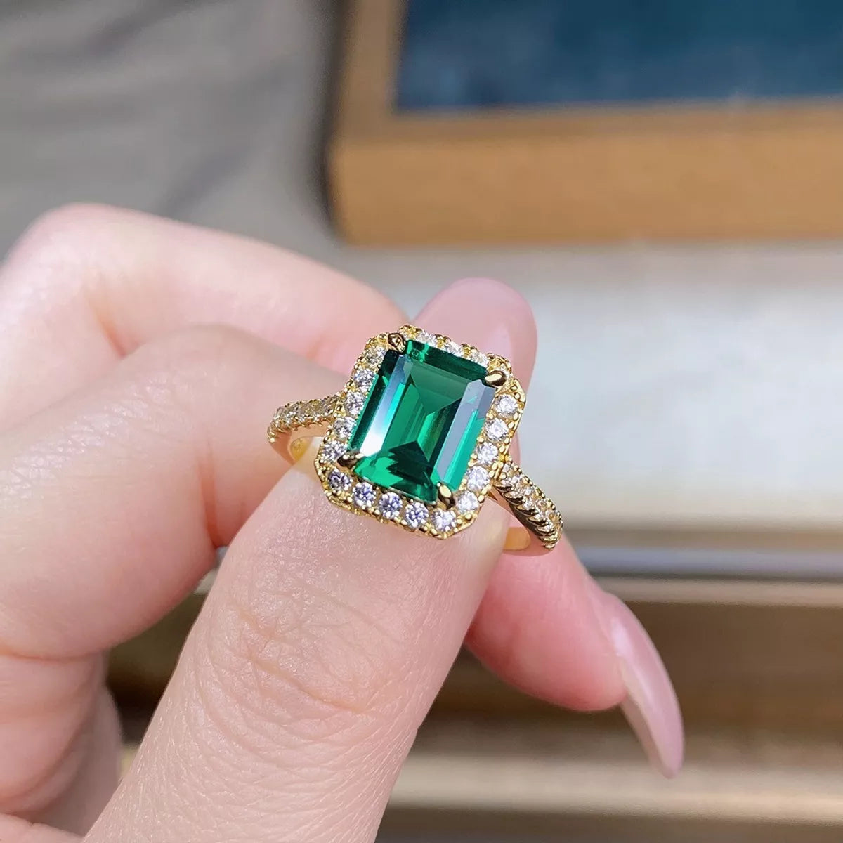 925 Sterling Silver Zircon Geometric Ring