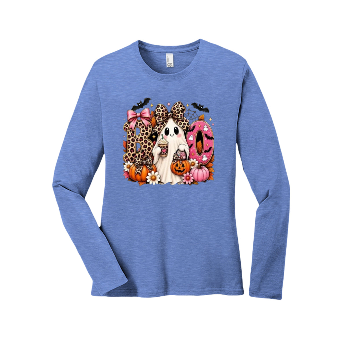 BOO Leopard Ghost Halloween Graphic Tee
