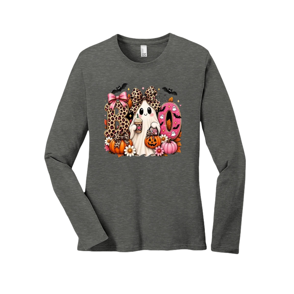 BOO Leopard Ghost Halloween Graphic Tee