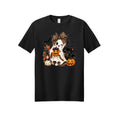 Leopard Ghost & Black Cat Halloween Graphic Tee
