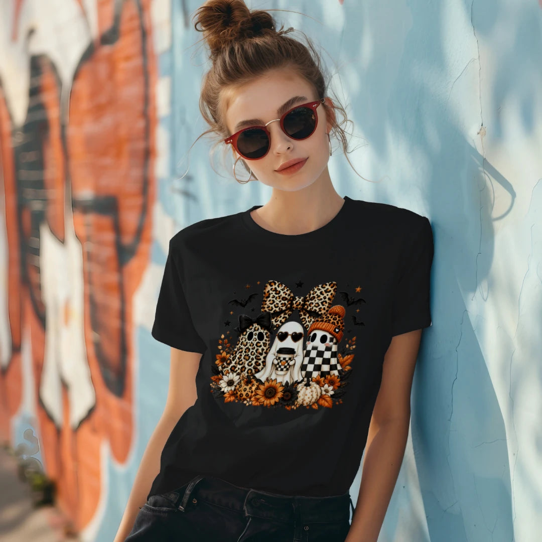 Leopard Ghost Squad Halloween Graphic Tee