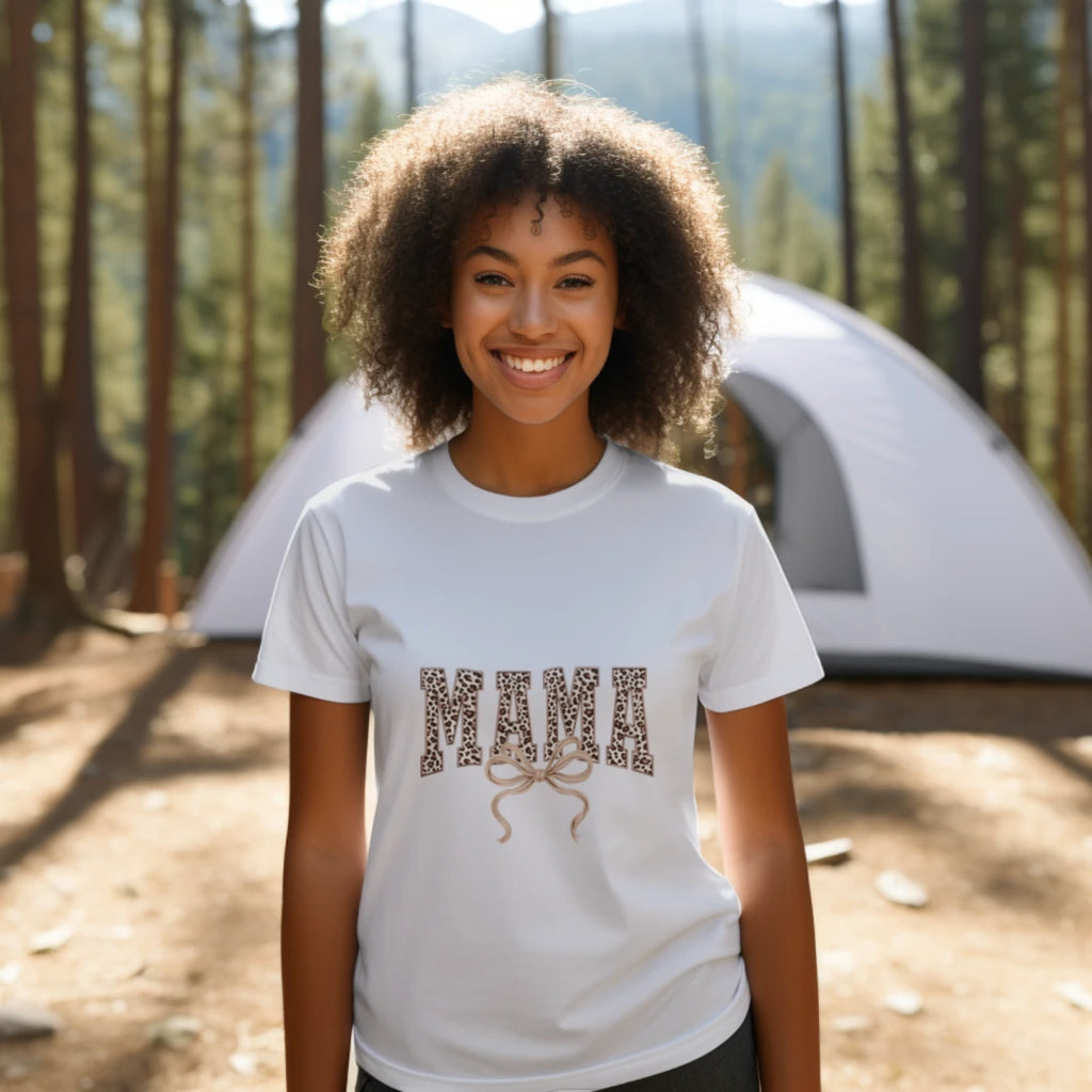 MAMA Leopard Bow Graphic Tee