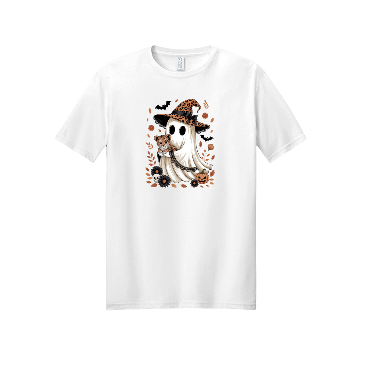 Leopard Witch Ghost Halloween Graphic Tee