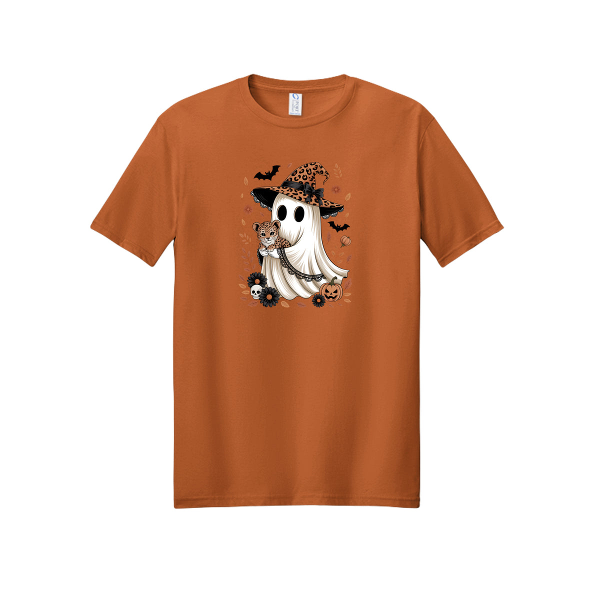Leopard Witch Ghost Halloween Graphic Tee