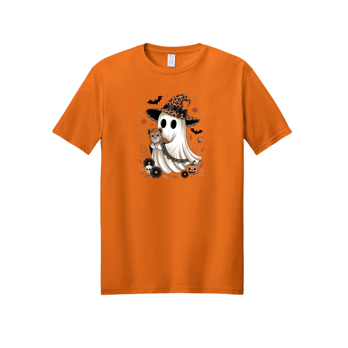 Leopard Witch Ghost Halloween Graphic Tee