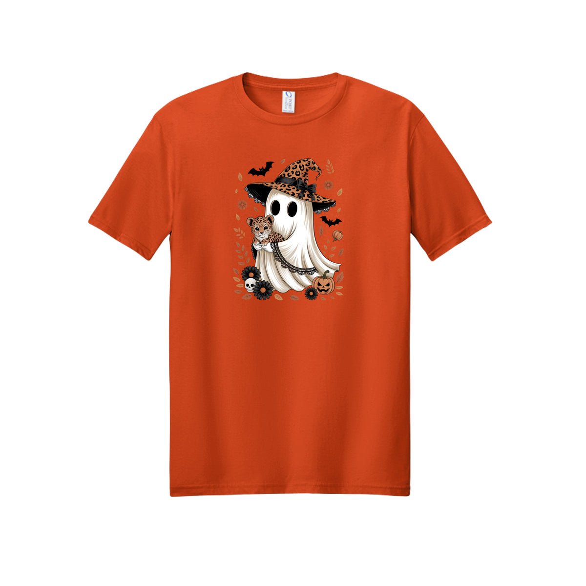 Leopard Witch Ghost Halloween Graphic Tee