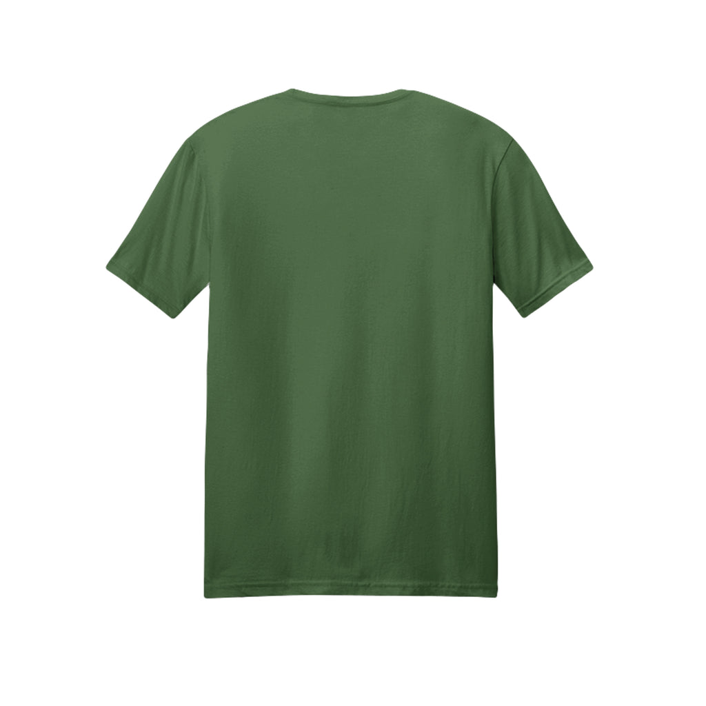 Back view of the green short-sleeve T-shirt for Game Day Football, with no back print.