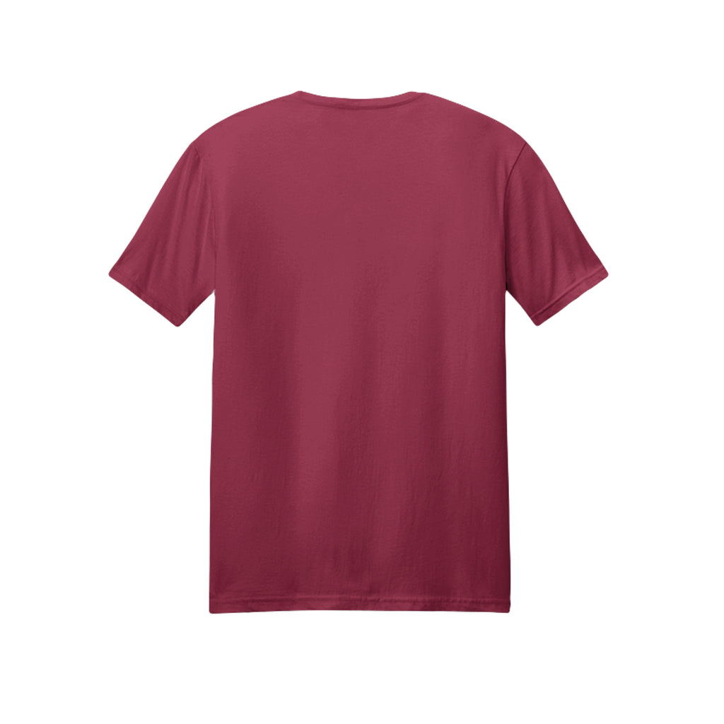 Back view of the burgundy short-sleeve T-shirt for Game Day Football, with no back print.