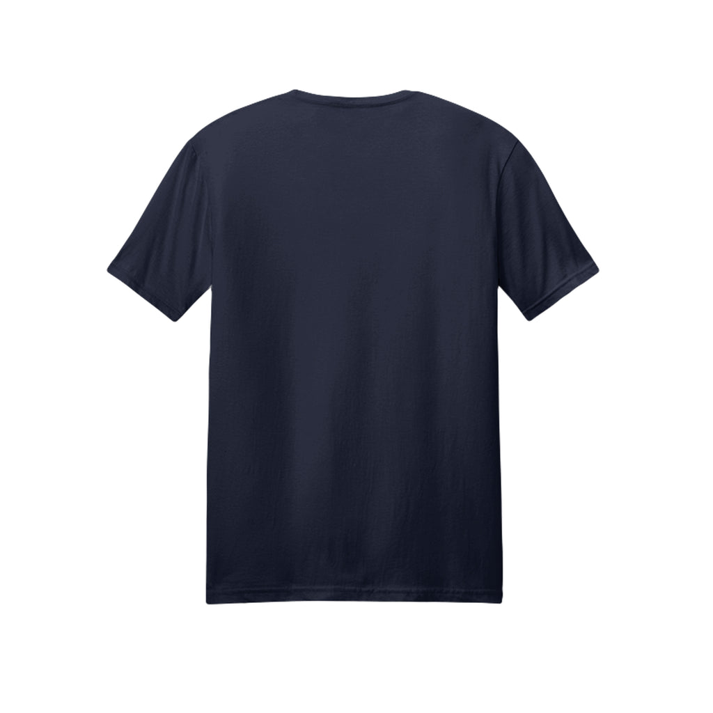 Back view of the navy short-sleeve T-shirt for Game Day Football, with no back print.