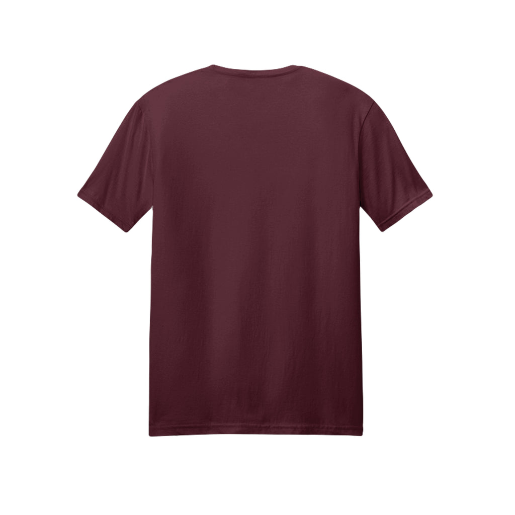 Back view of the burgundy short-sleeve T-shirt for Game Day Football, with no back print.
