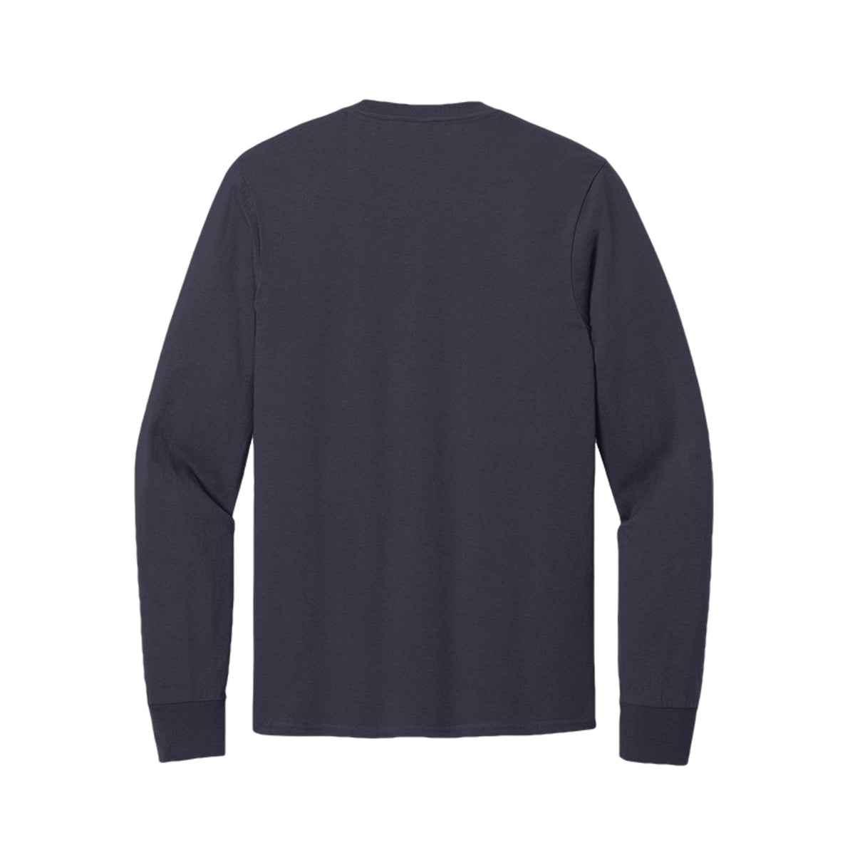 Back view of the navy long-sleeve T-shirt for Game Day Football, with no back print.