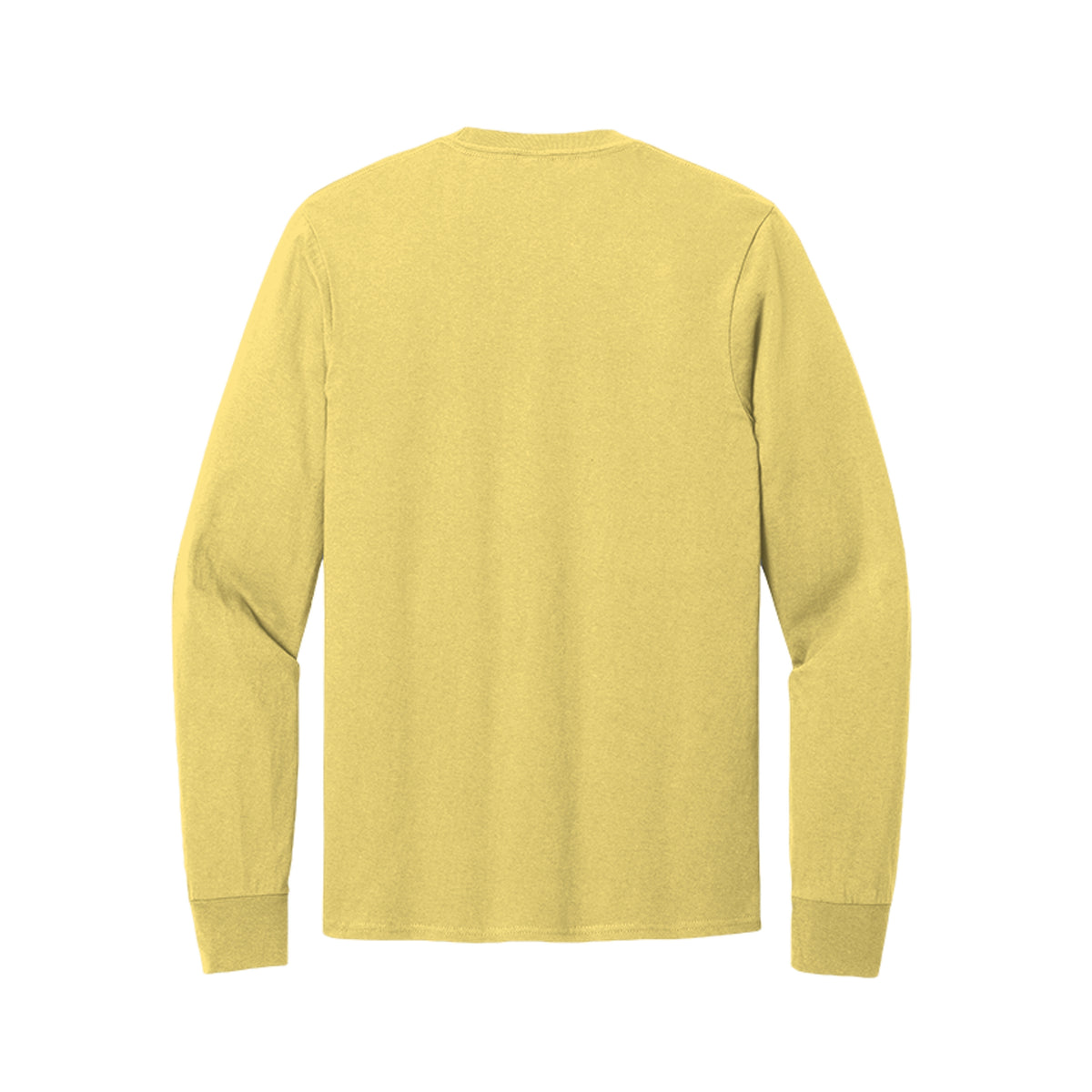 Back view of the yellow long-sleeve T-shirt for Game Day Football, with no back print.