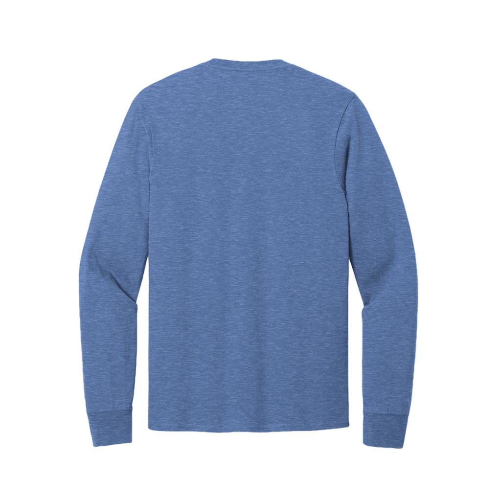 Back view of the blue long-sleeve T-shirt for Game Day Football, with no back print.