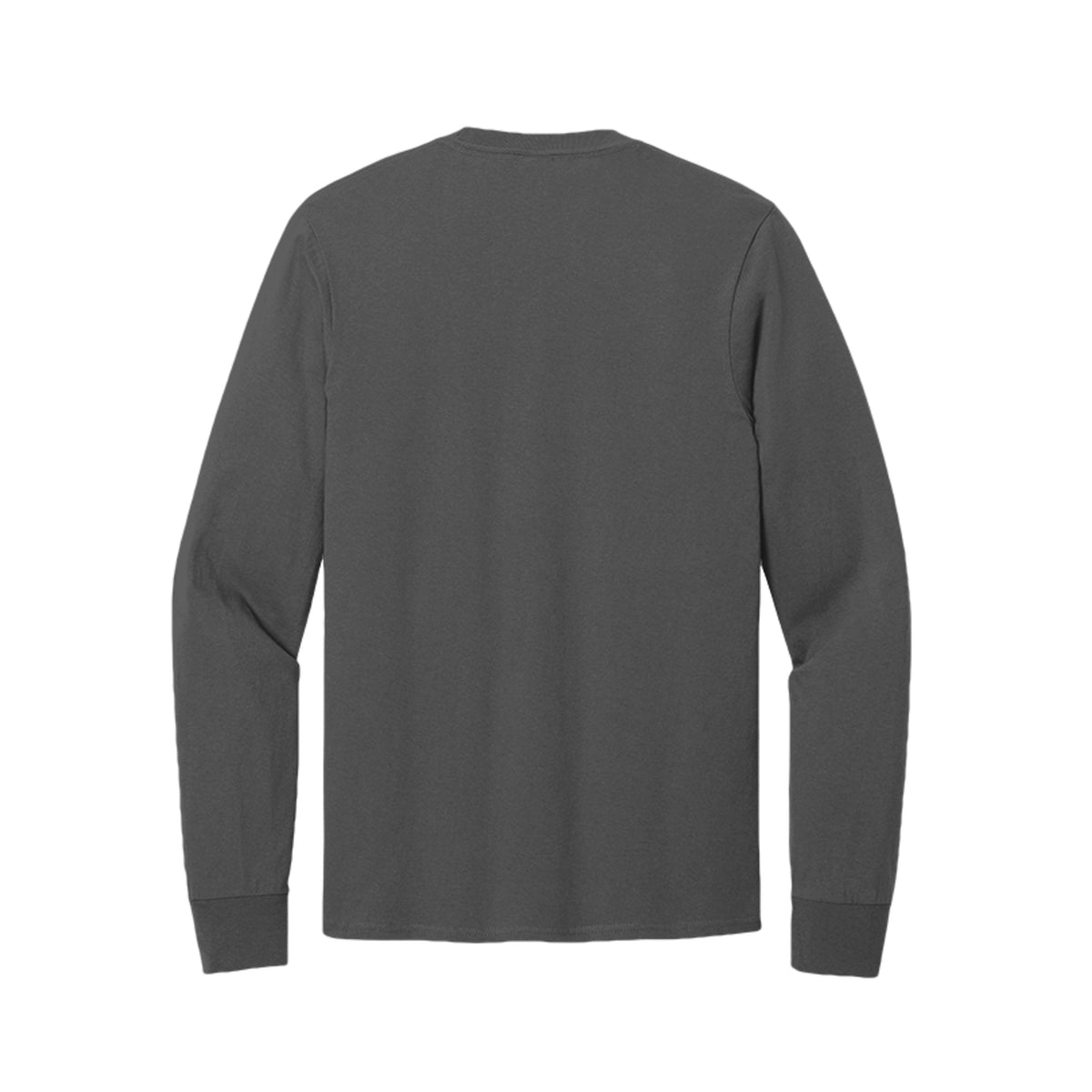 Back view of the gray long-sleeve T-shirt for Game Day Football, with no back print.