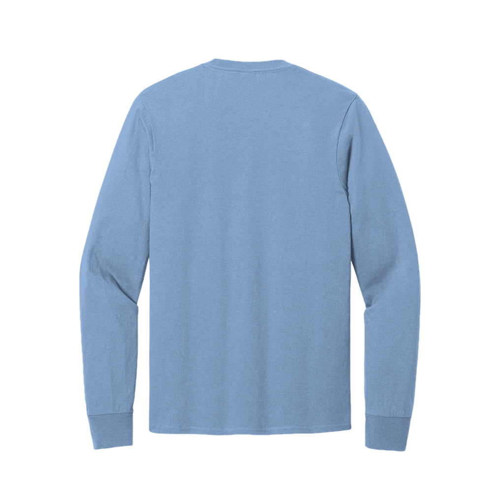 Back view of the light blue long-sleeve T-shirt for Game Day Football, with no back print.