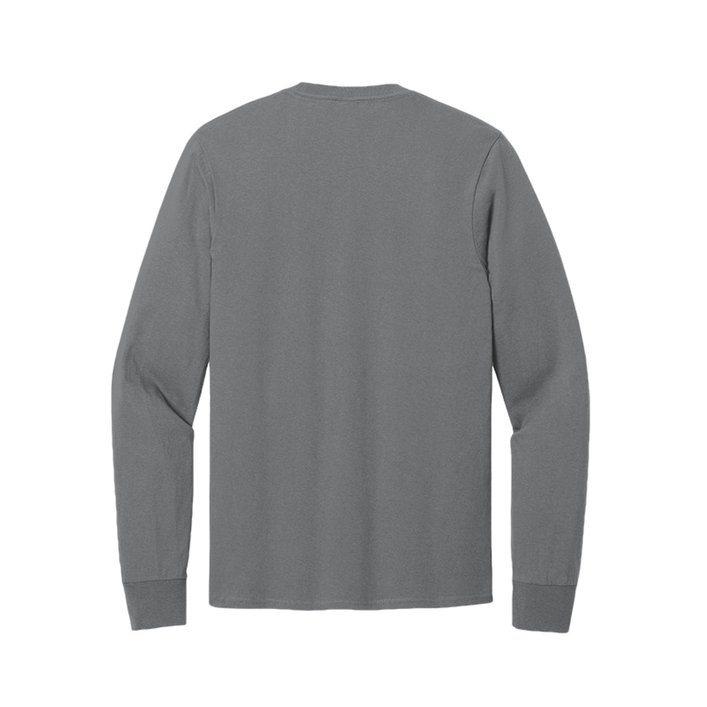 Back view of the gray long-sleeve T-shirt for Game Day Football, with no back print.