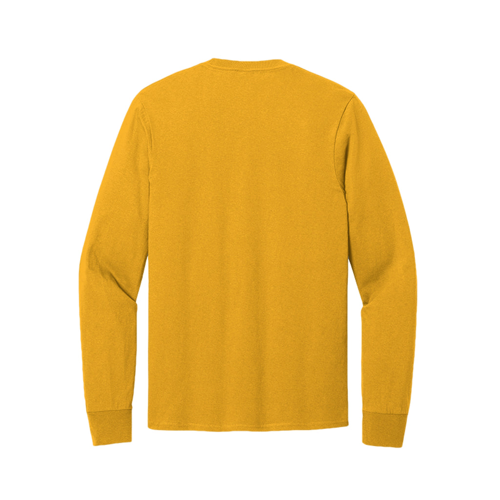 Back view of the gold long-sleeve T-shirt for Game Day Football, with no back print.