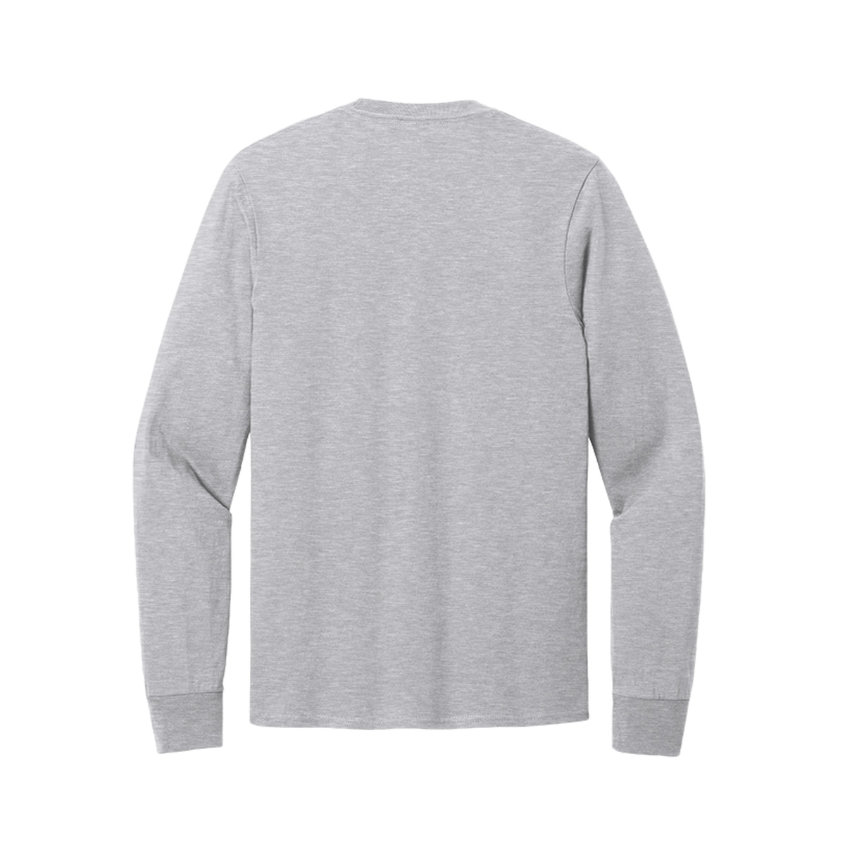 Back view of the gray long-sleeve T-shirt for Game Day Football, with no back print.