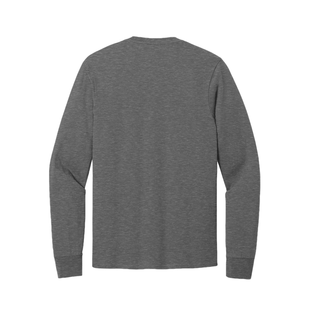 Back view of the gray long-sleeve T-shirt for Game Day Football, with no back print.