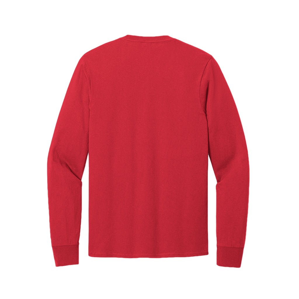 Back view of the red long-sleeve T-shirt for Game Day Football, with no back print.