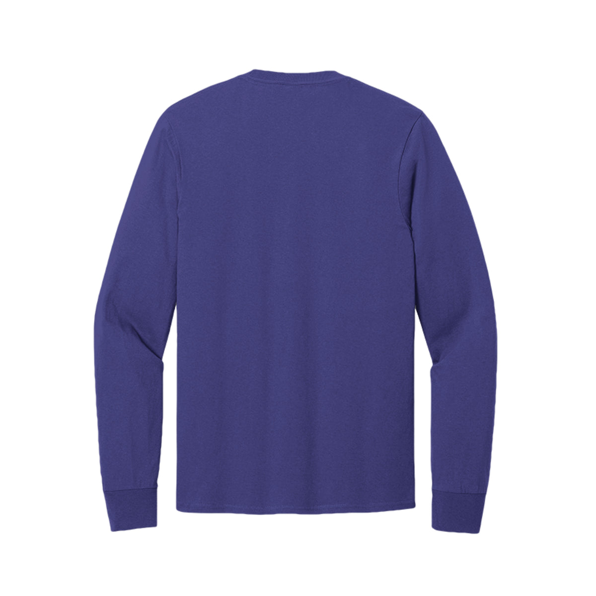 Back view of the purple long-sleeve T-shirt for Game Day Football, with no back print.