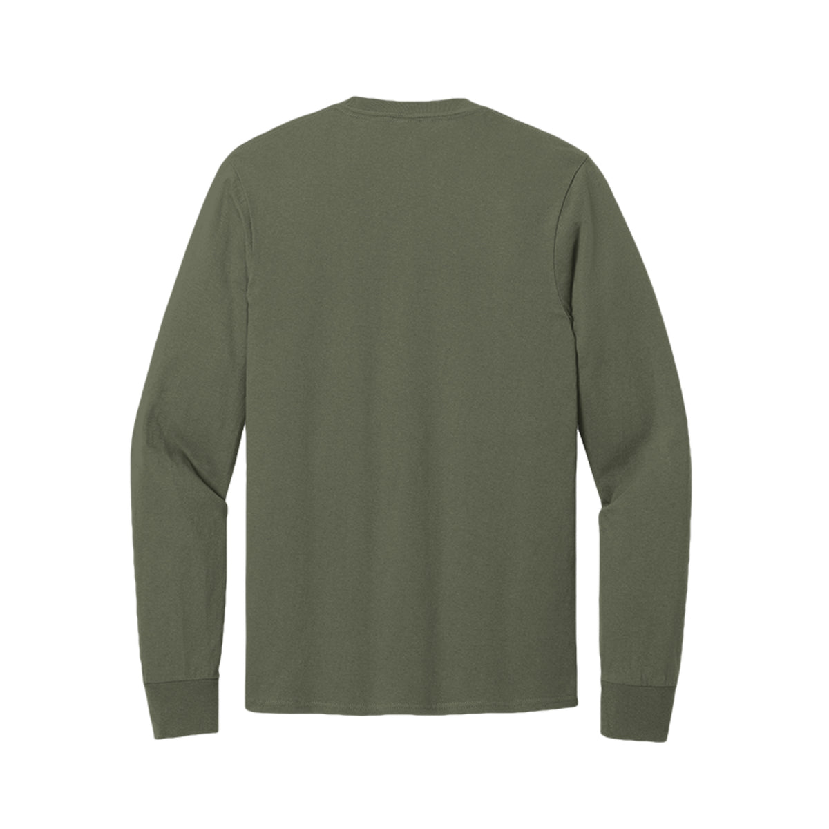 Back view of the olive long-sleeve T-shirt for Game Day Football, with no back print.