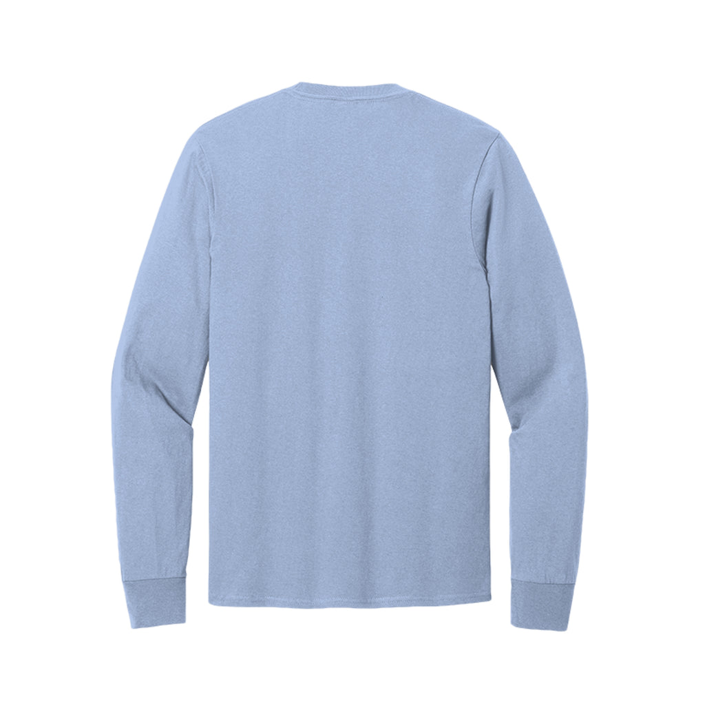 Back view of the light blue long-sleeve T-shirt for Game Day Football, with no back print.