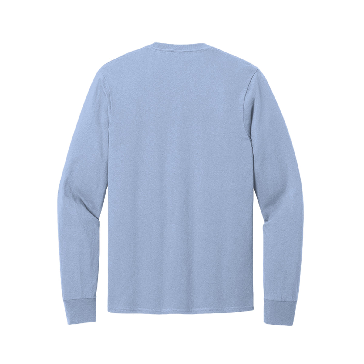 Back view of the light blue long-sleeve T-shirt for Game Day Football, with no back print.