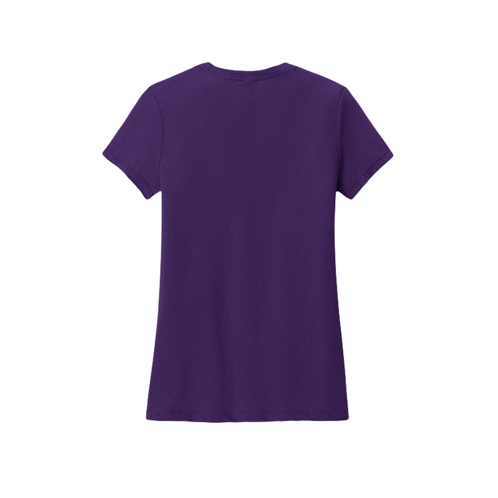 Back view of the purple fitted short-sleeve T-shirt for Game Day Football, with no back print.