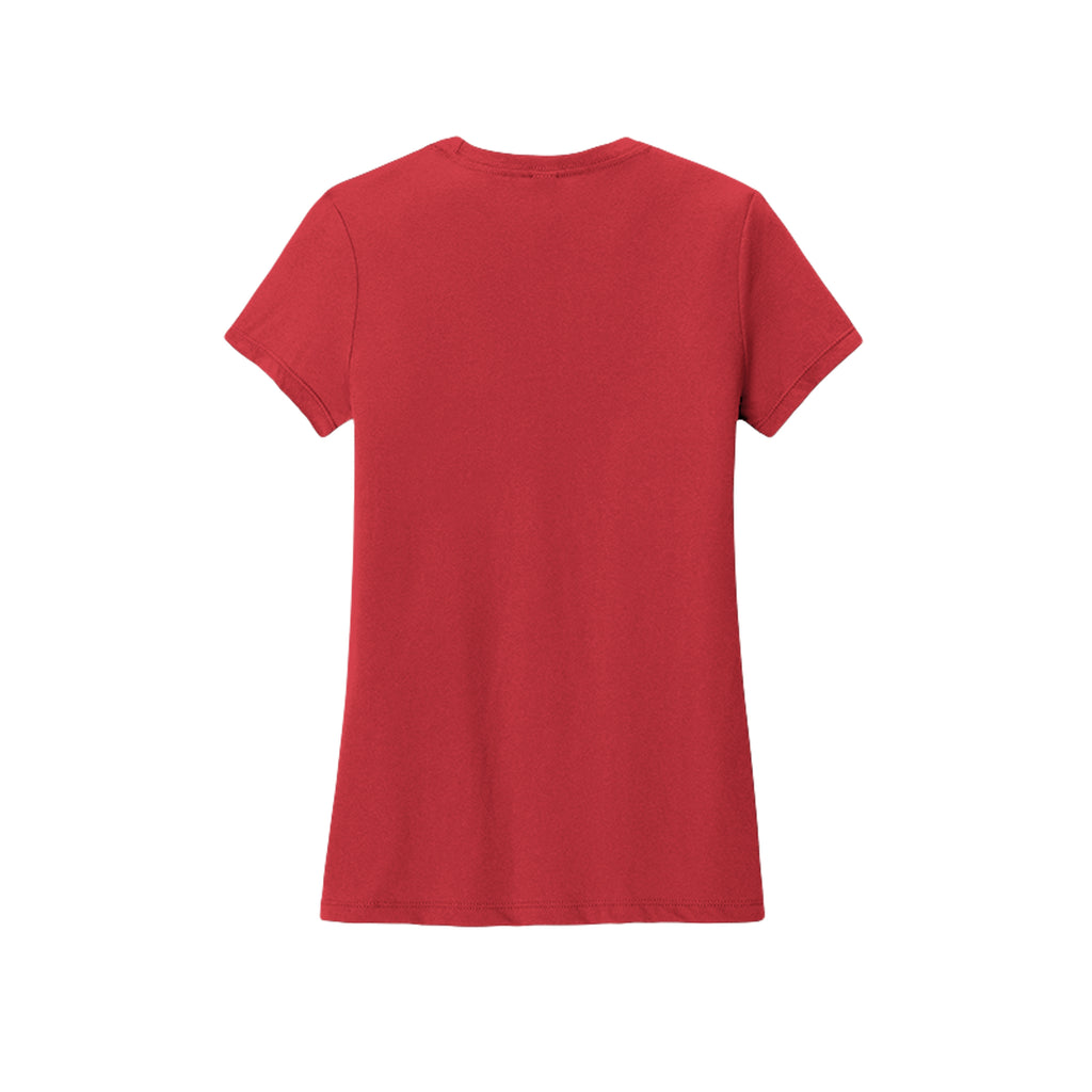 Back view of the red fitted short-sleeve T-shirt for Game Day Football, with no back print.