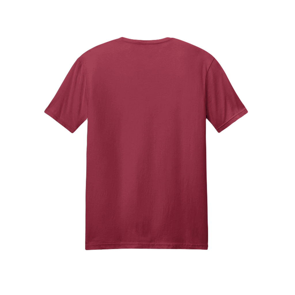 Back view of the red short-sleeve T-shirt for Touchdown Game Day Fall, with no back print.