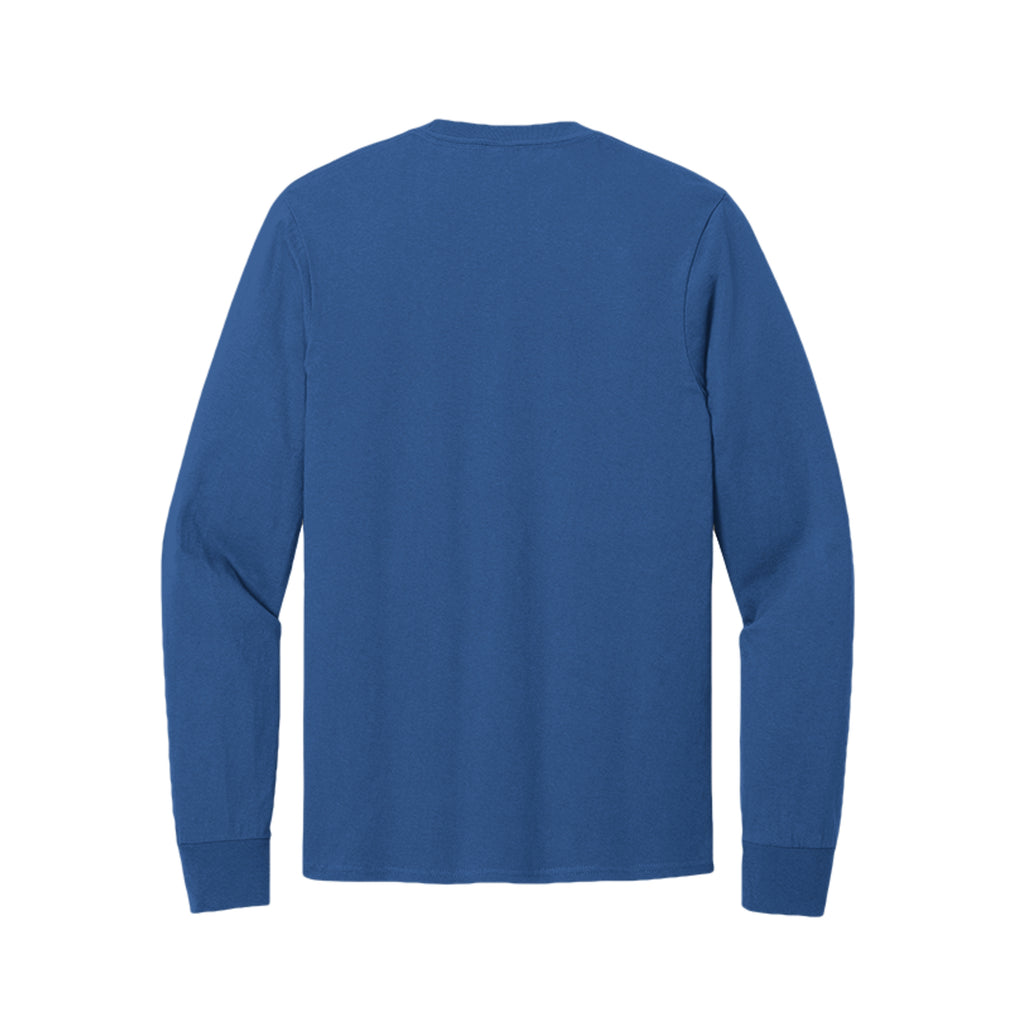 Back view of the blue long-sleeve T-shirt for Touchdown Game Day Fall, with no back print.