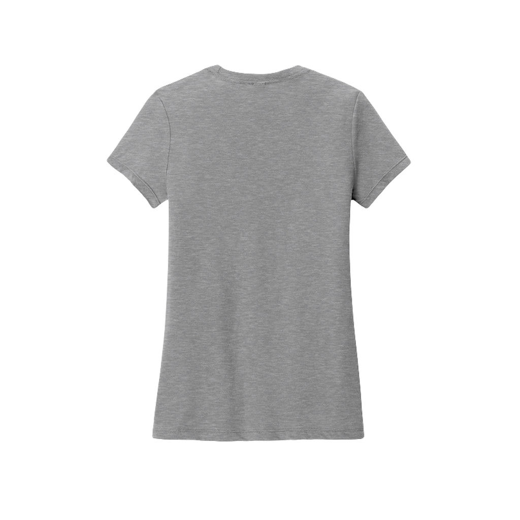 Back view of the gray fitted short-sleeve T-shirt for Spooky Mama, with no back print.