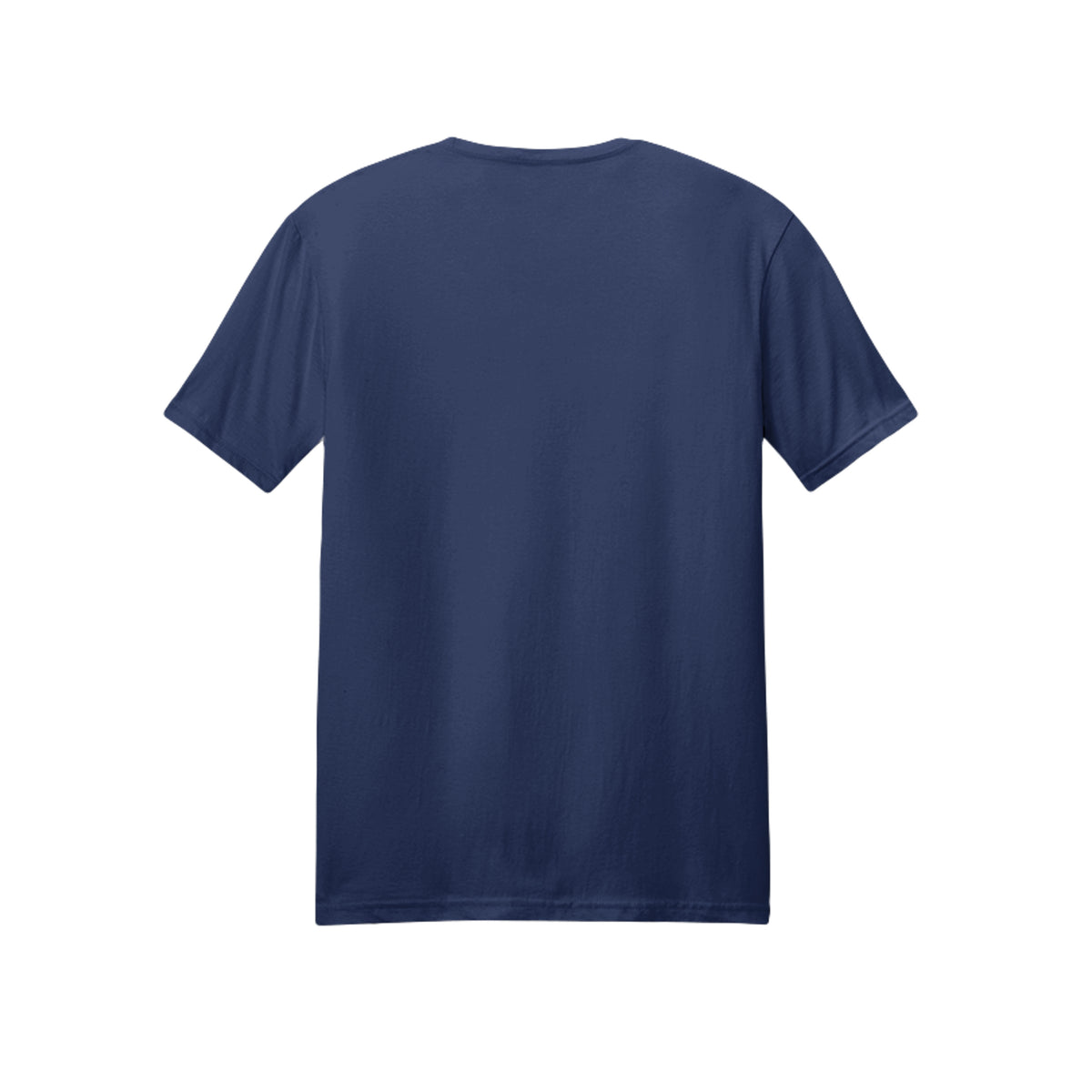 Back view of the navy short-sleeve T-shirt for Spooky Season Floral Ghost, with no back print.