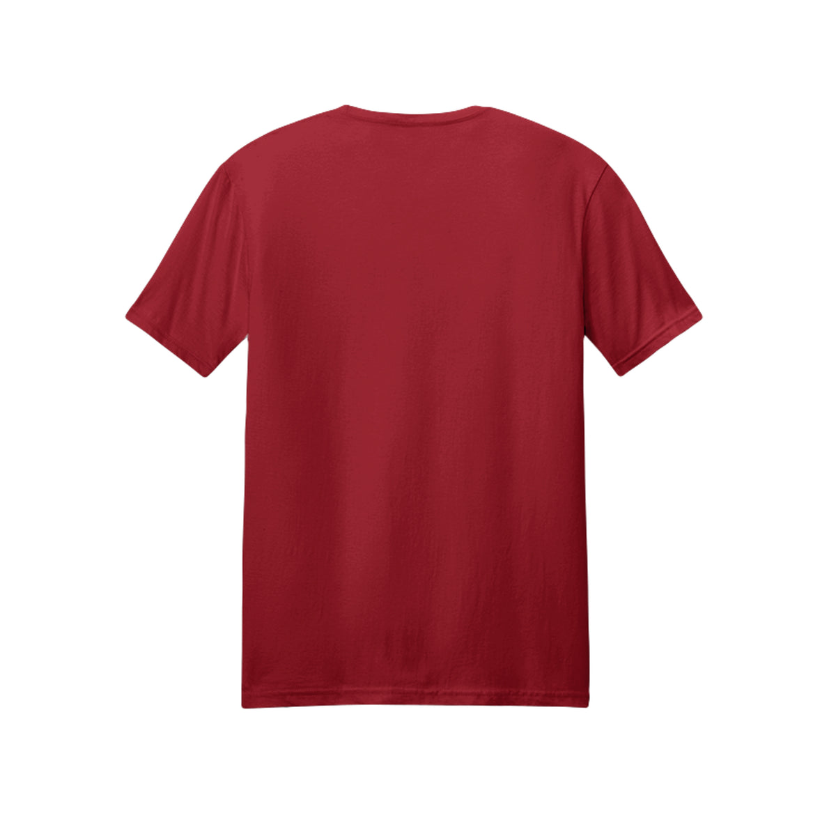 Back view of the red short-sleeve T-shirt for Spooky Season Floral Ghost, with no back print.
