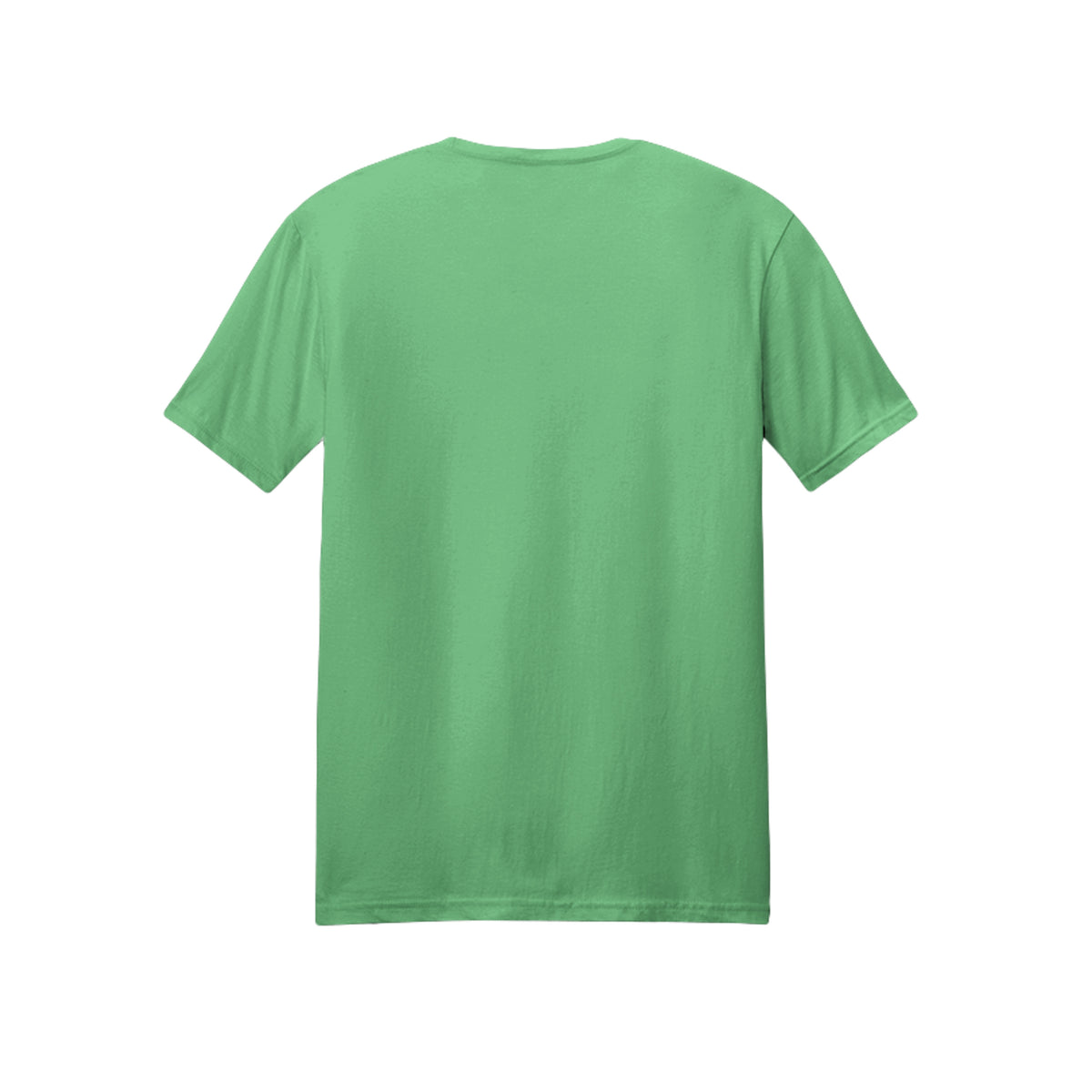 Back view of the green short-sleeve T-shirt for Spooky Season Floral Ghost, with no back print.